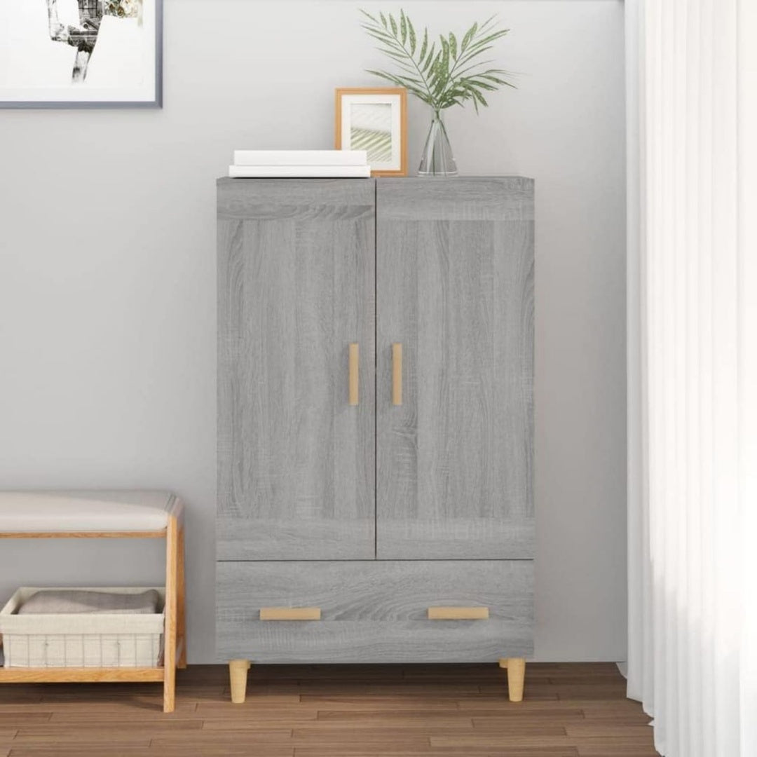 Sideboard aus Massivholz in Eichenbraun und Grau