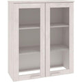 Hochschrank aus Massivholz in Weiss