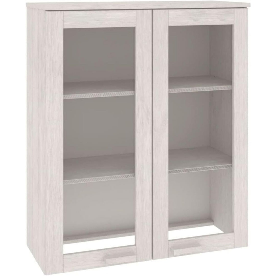 Hochschrank aus Massivholz in Weiss