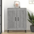 Sideboard mit den Massen 69.5 x 34 x 90 cm in Eichenbraun und Grau aus Metall