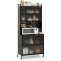 Sideboard mit offenen Ablagen und Rollen