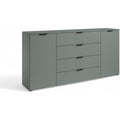 Schubladen und gerundete Konturen an dem Sideboard