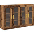 Das Sideboard vereint Glastueren mit geschlossenem Stauraum