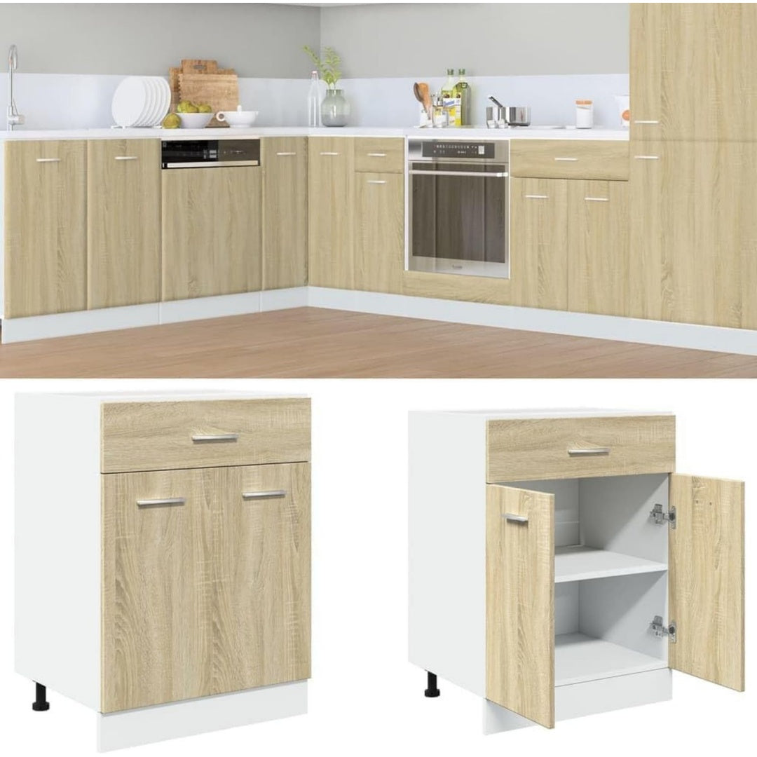 Unterschrank mit den Massen 60 x 46 x 81.5 cm in Eichenbraun