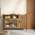 Hoehenverstellung und offene Ablagen an dem Sideboard