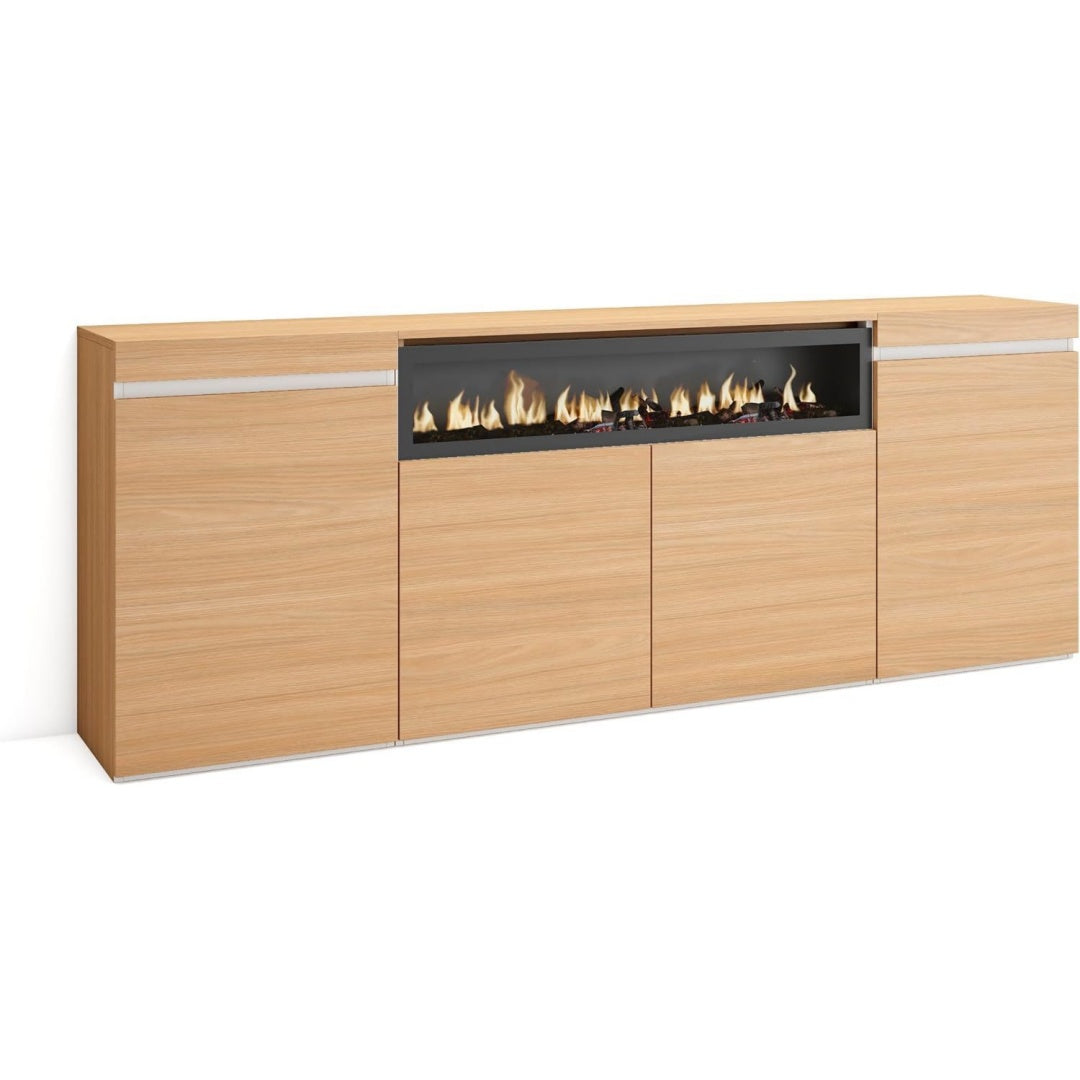 Hochschrank mit einem elektrischen Kamineinsatz