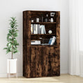 Hochschrank aus Holzwerkstoff in Dunkelbraun