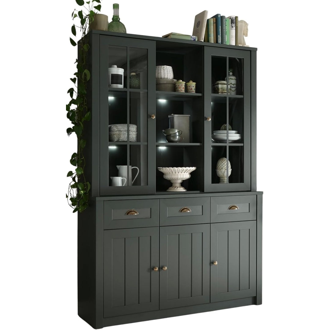 Metallgriffe an dem Sideboard aus Holzwerkstoff und Metall