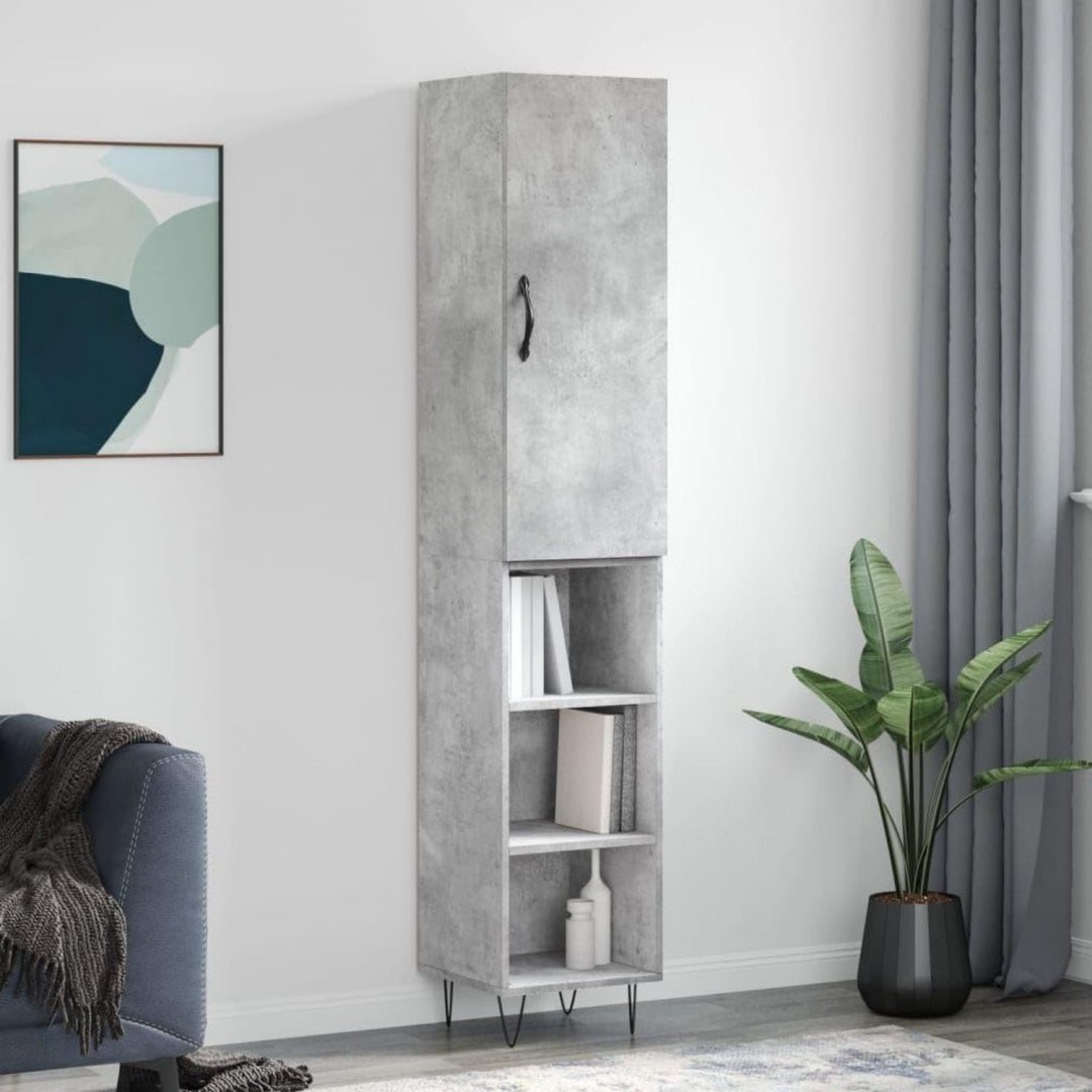 Hochschrank aus Holzwerkstoff und Metall mit den Massen 34.5 x 34 x 180 cm