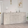 Das Sideboard misst 160 x 36 x 75 cm in Betongrau