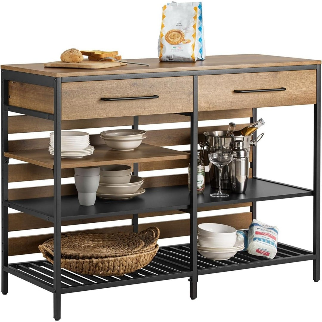 2 Schubladen praegen das Sideboard in Naturbraun und Schwarz