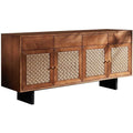 Sideboard mit Flechtoptik und Metallgriffen