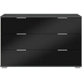 6 Schubladen an dem Sideboard aus Glas