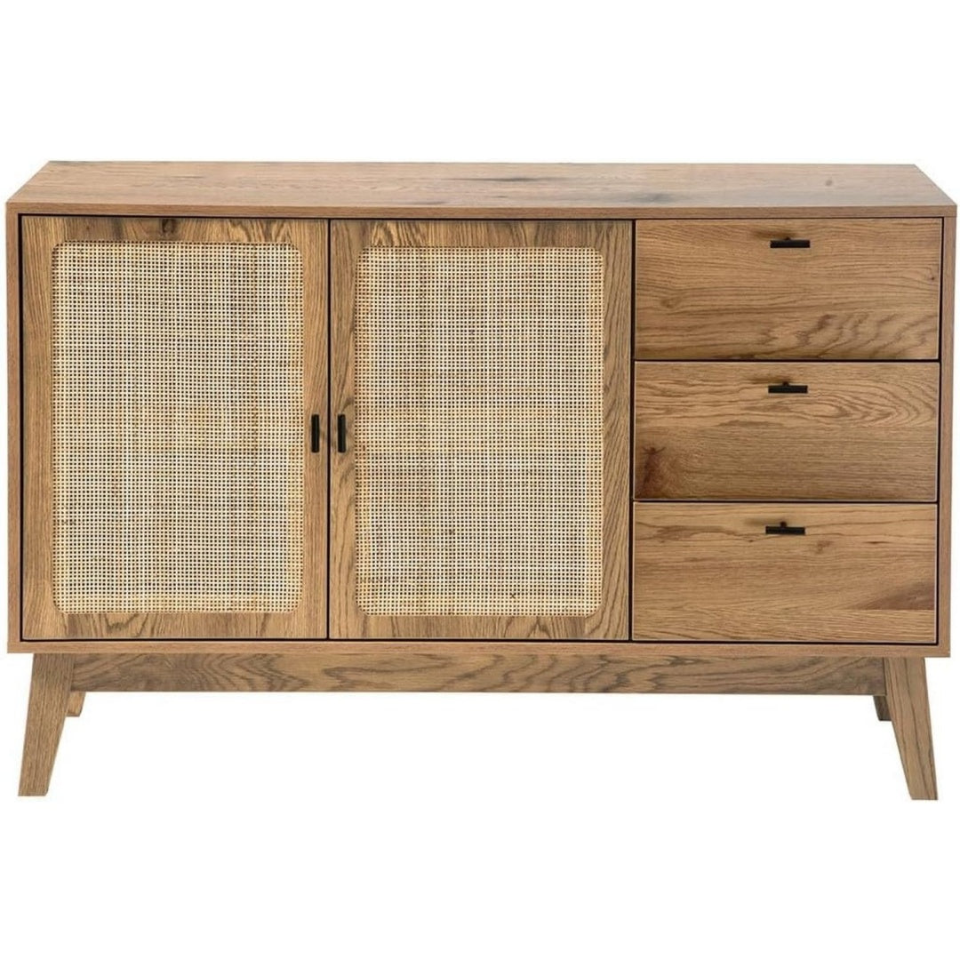 Sideboard verbindet Holzbeine und Hoehenverstellung